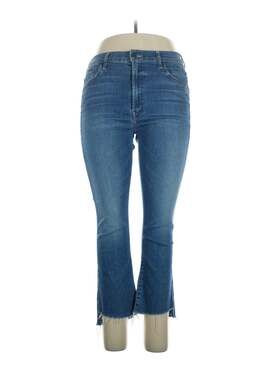 MOTHER The Insider Crop Step Fray High Rise Jeans Waist 40" Inseam 25.75"